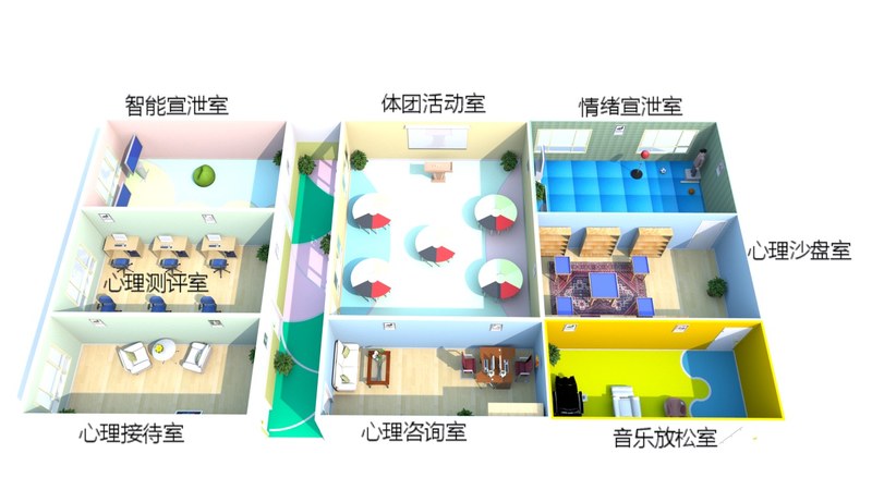 心理咨询室自己建还是找厂家整体建设好?(图2) 咨询室空间实景
